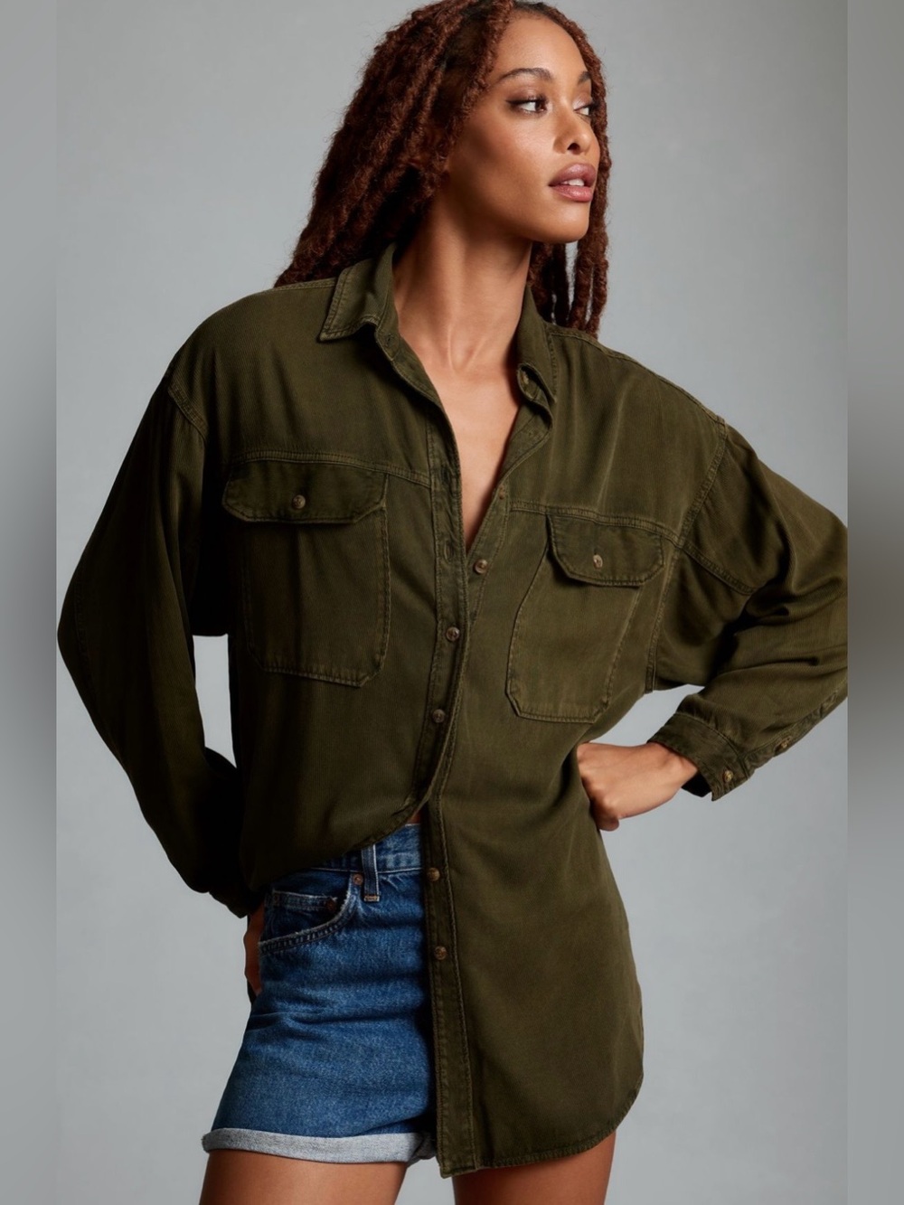 Anthropologie Pilcro Utility Buttondown Blouse (Price Firm)